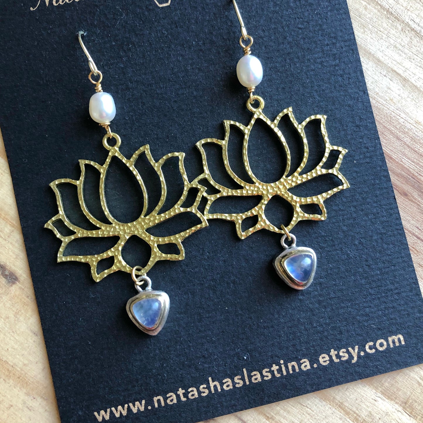 Moon Lotus Earrings