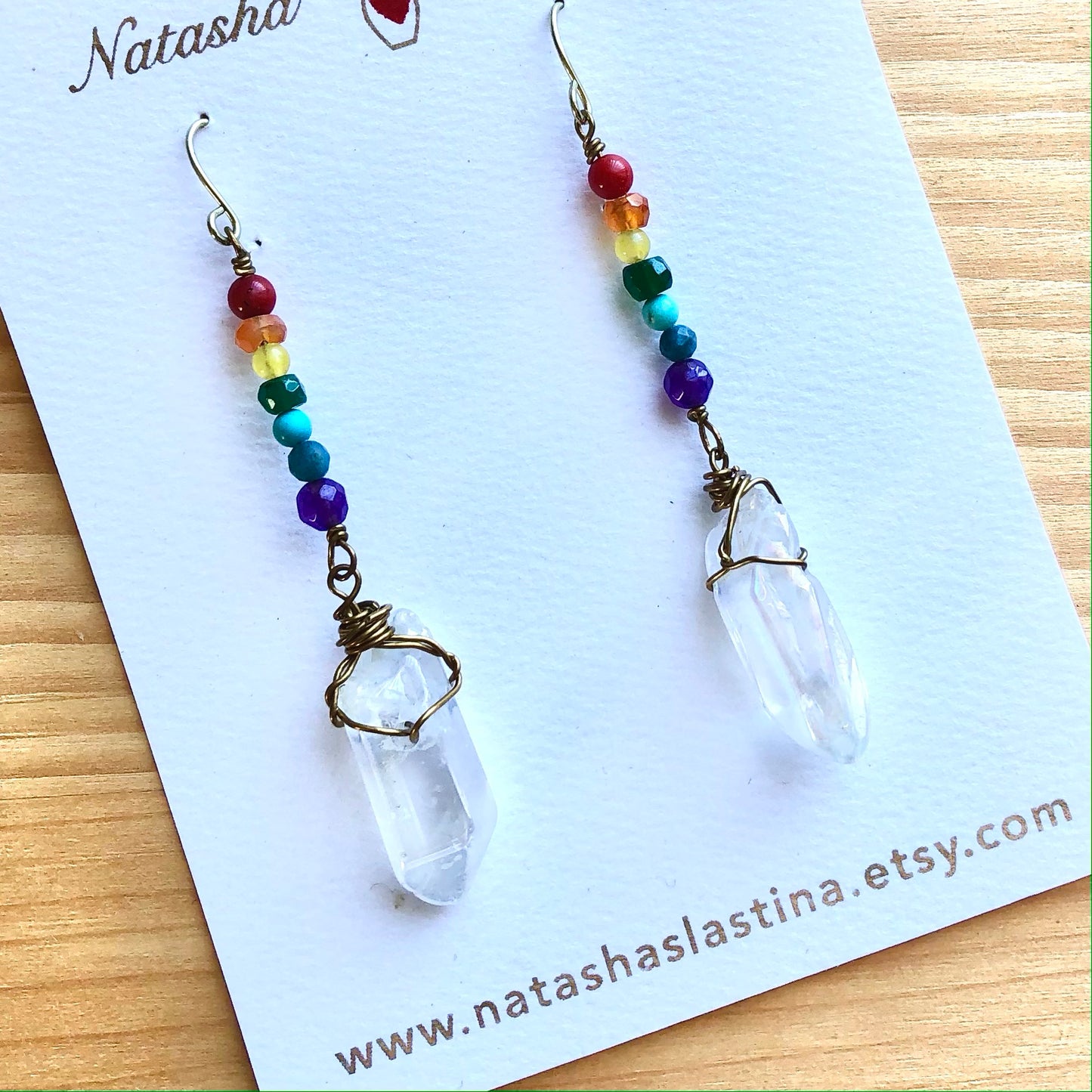 Rainbow & Quartz Earrings