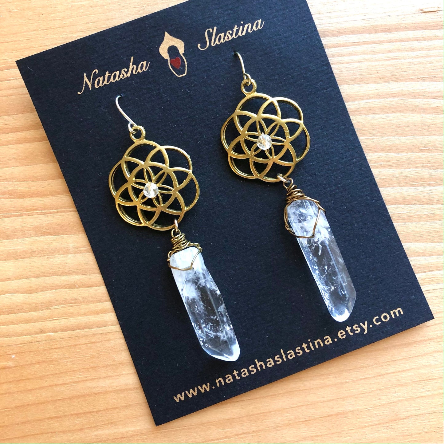 Flower of Life Crystal Earrings