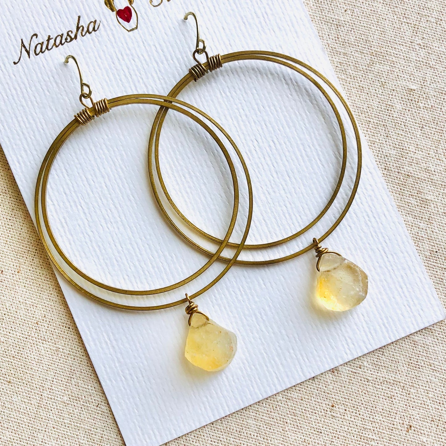 Double Hoops in Citrine