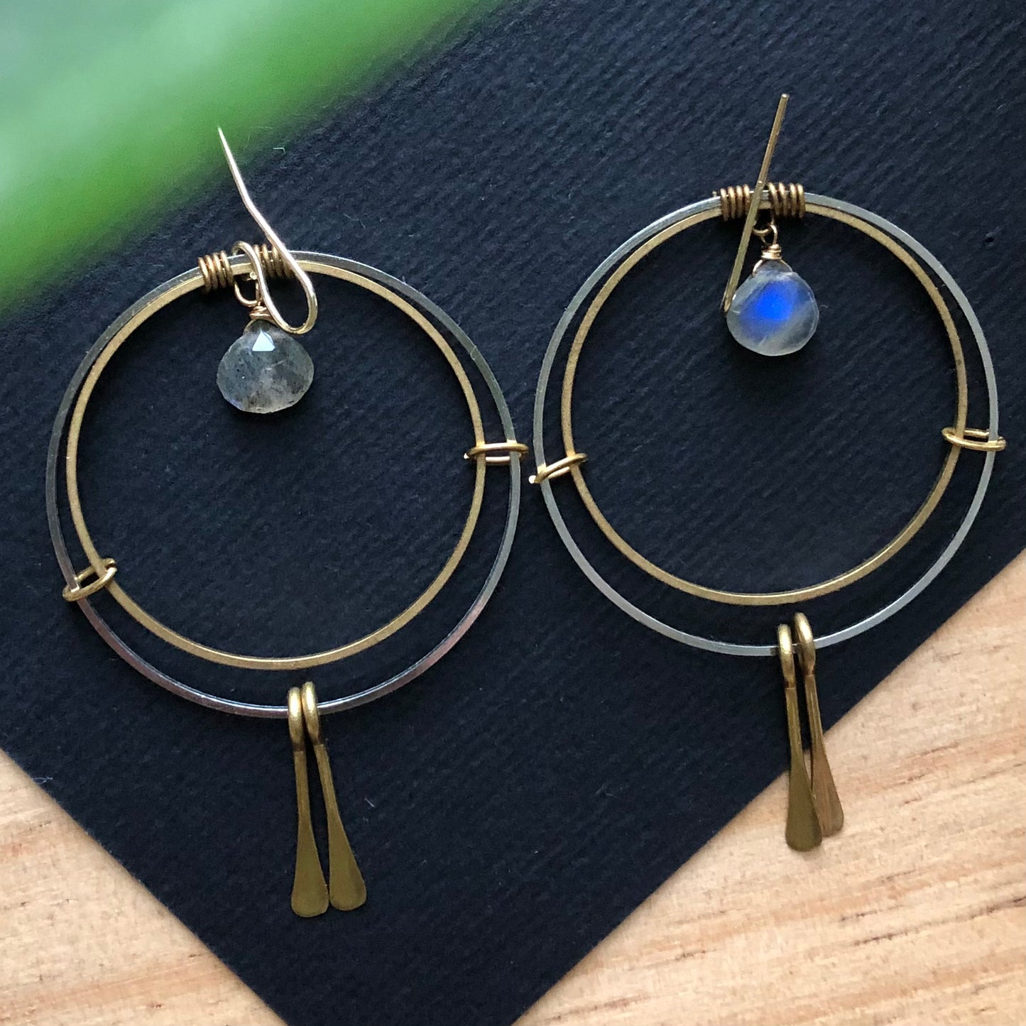 Unity Hoops in Labradorite